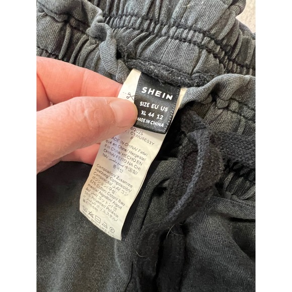 SHEIN Cargo Joggers Gray Elastic Waist Drawstring Pockets Women XL - Picture 2 of 4